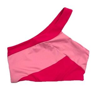 Jo+Jax Dancewear Combo Top Size X-Small Adult 0-2 Pink Colorblock One-Shoulder